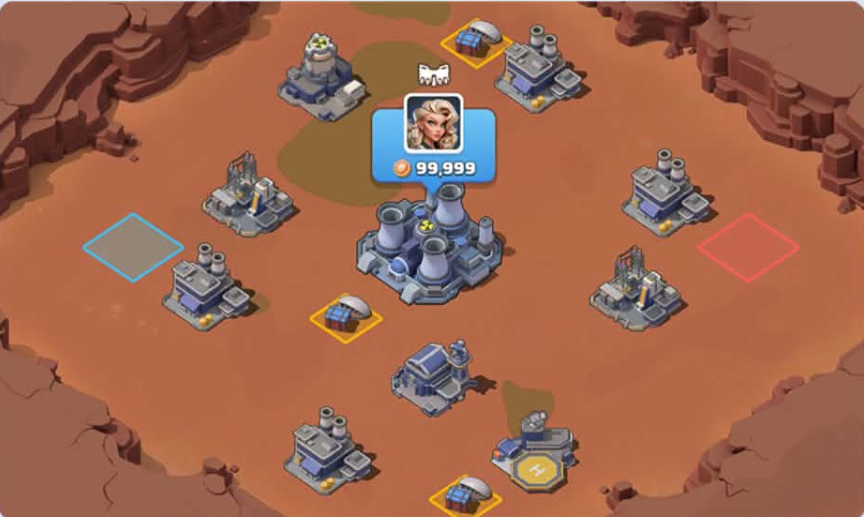 Alliance Training battlefield with the Nuclear Plant at the centre and outer structures around it