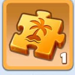 Gold island-themed puzzle-piece shop item from the Assessment Shop