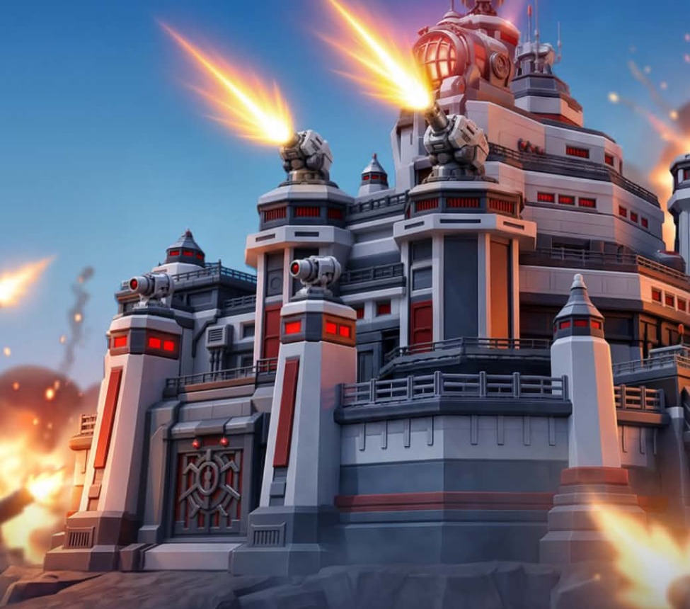 Prison Clash event artwork — a fortified state prison under artillery fire
