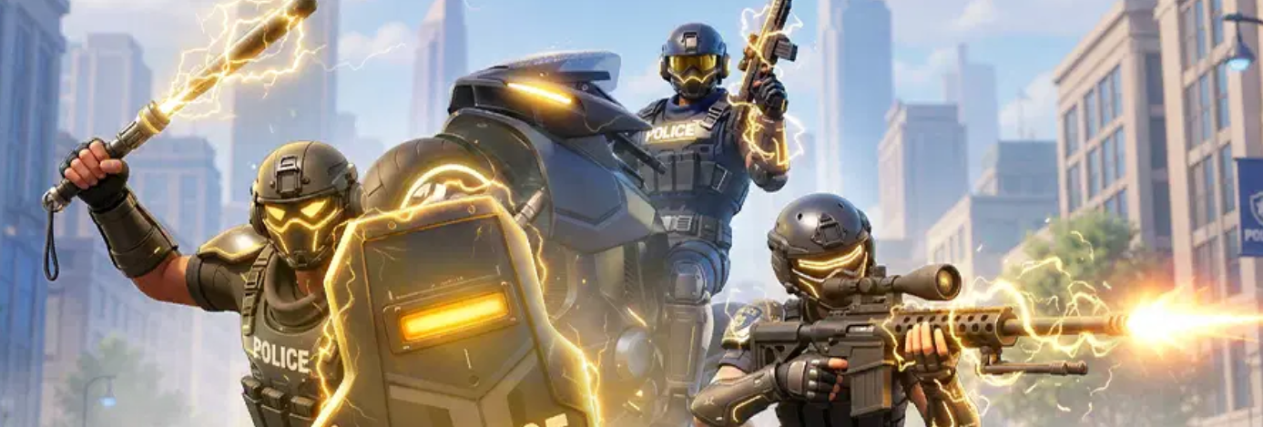 Electro officers with charged gear