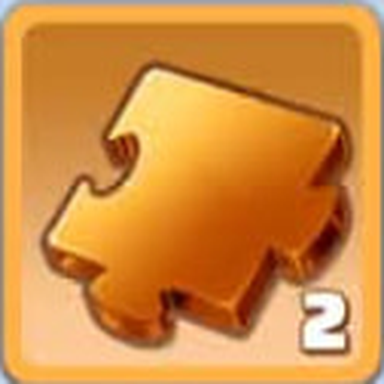 Orange hero fragment puzzle piece reward icon