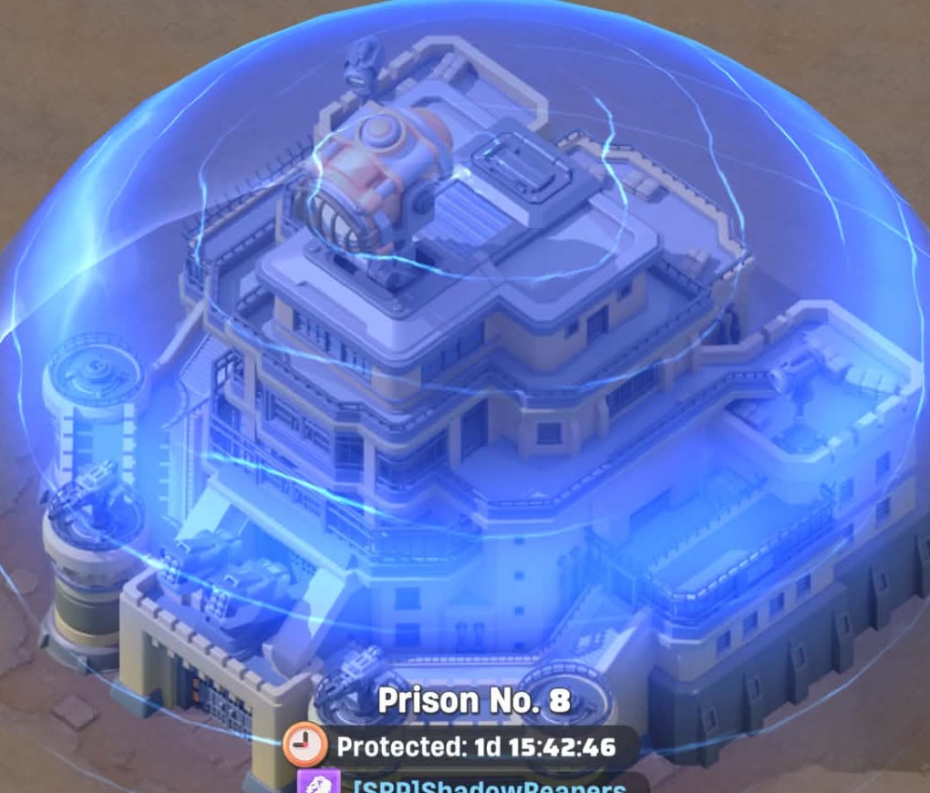 Prison No. 8 protected under a blue energy dome
