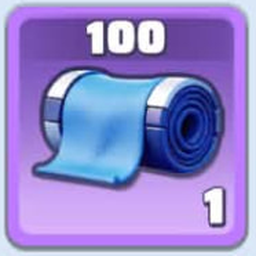 Purple-framed blue roll material shop item, bundle of 100