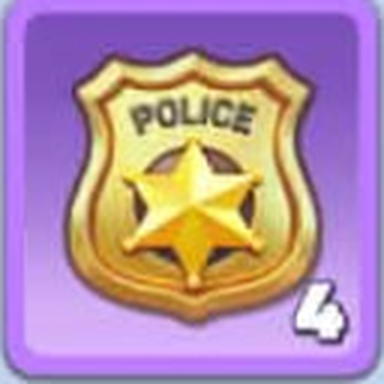 Golden police badge reward icon