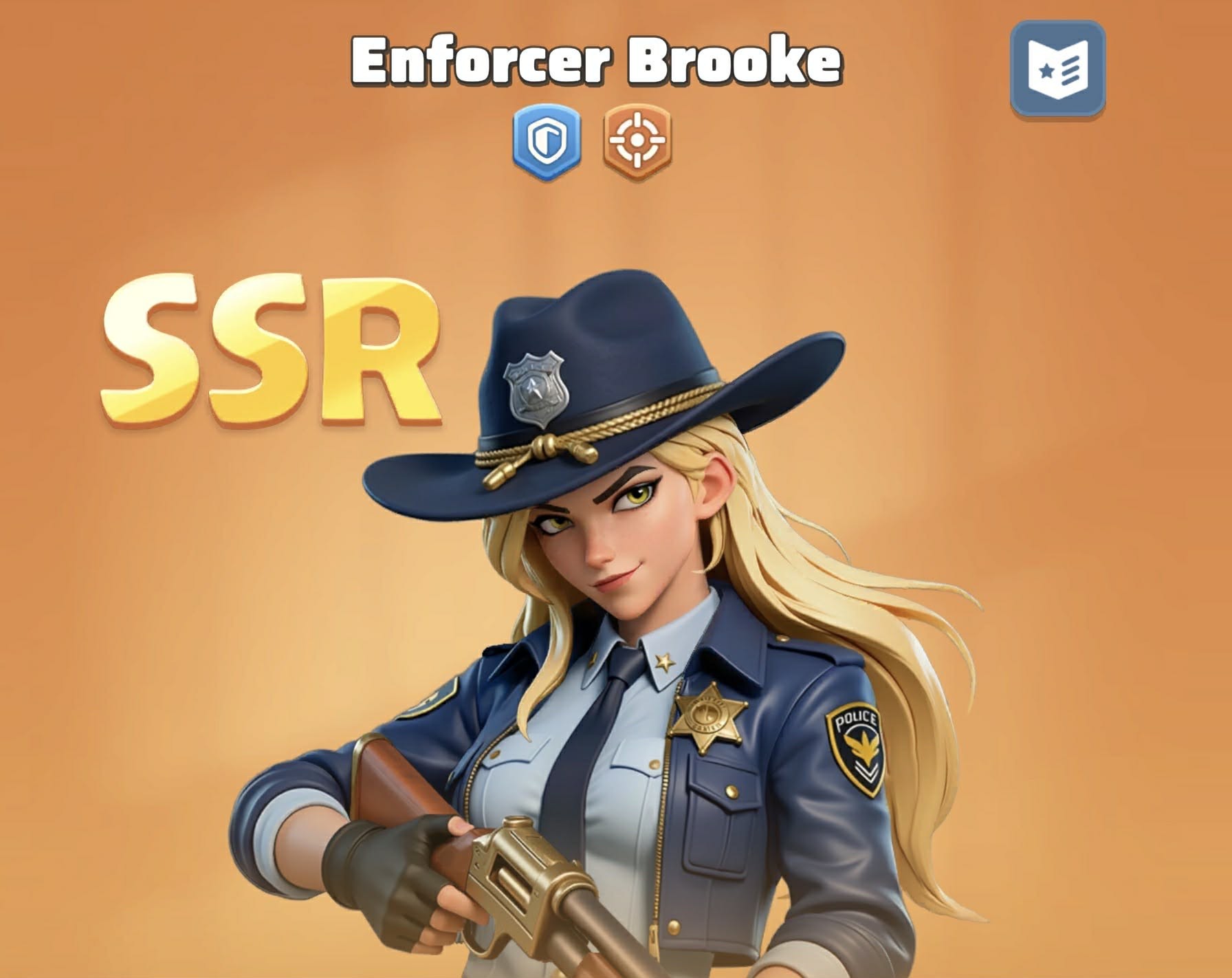 Enforcer Brooke, SSR Guard hero, holding her shotgun