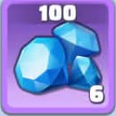 Blue gem cluster reward icon (100 gem pack)