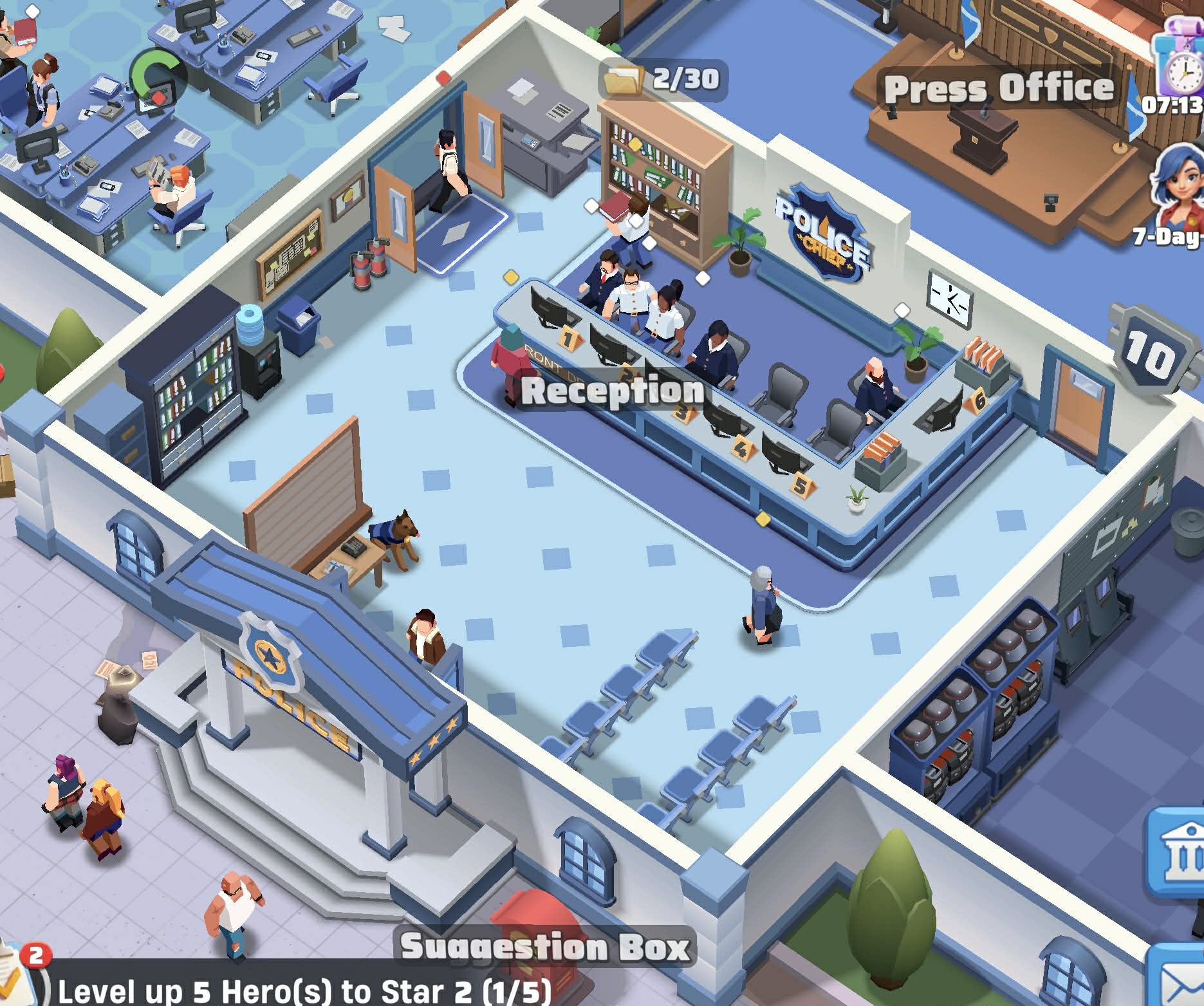 The Reception area inside the Police Chief police department