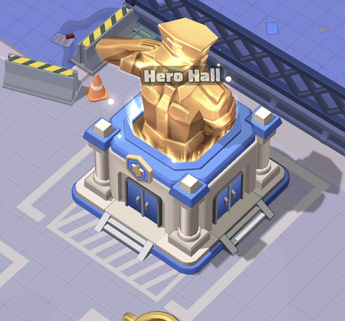 The Hero Hall building with its golden police-officer statue